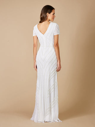 Lara Gabriella Beaded Plunge Wedding Dress - By Baano