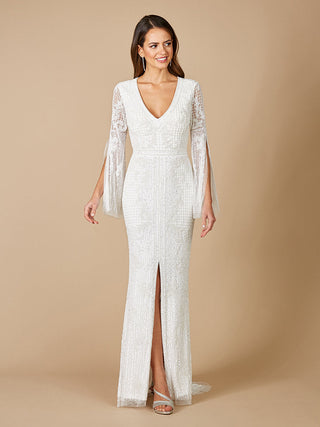 Lara Fallon Long Sleeve Beaded Wedding Gown - By Baano