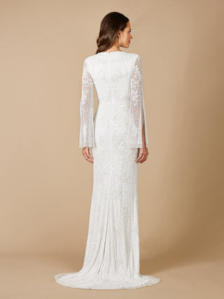 Lara Fallon Long Sleeve Beaded Wedding Gown - By Baano