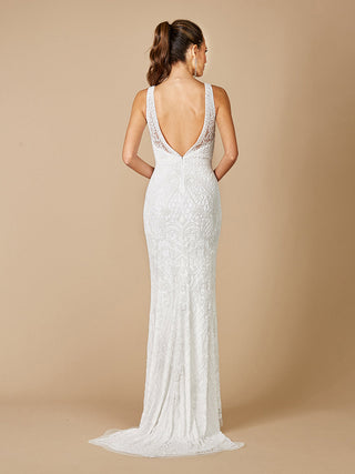 Lara Foster High-Neck Sleeveless Wedding Gown - By Baano