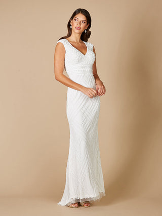 Lara Fabiana Cap Sleeve Beaded Wedding Gown - By Baano