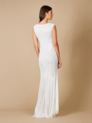Lara Fabiana Cap Sleeve Beaded Wedding Gown - By Baano