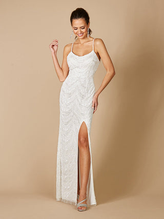 Lara Frenchie Spaghetti Strap Beaded Wedding Gown - By Baano
