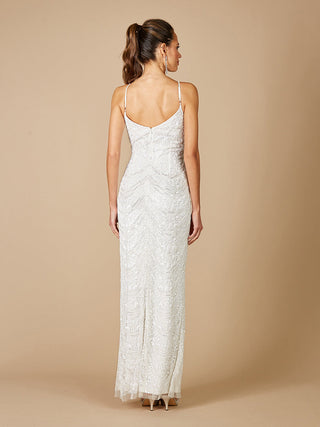 Lara Frenchie Spaghetti Strap Beaded Wedding Gown - By Baano