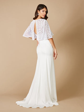 Gilly Boho Beaded Pull-On Bridal Capelet - By Baano