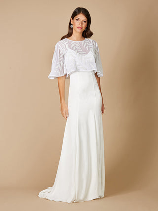 Gilly Boho Beaded Pull-On Bridal Capelet - By Baano