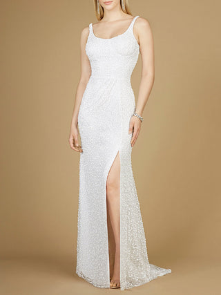 Bridal Beaded Gown with Slit