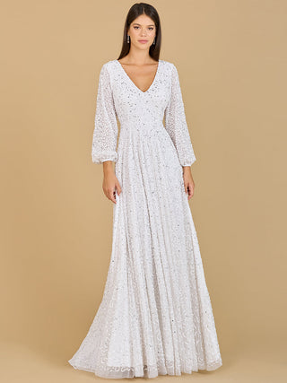 Long Sleeve, Beaded A-Line Bridal Dress - By Baano