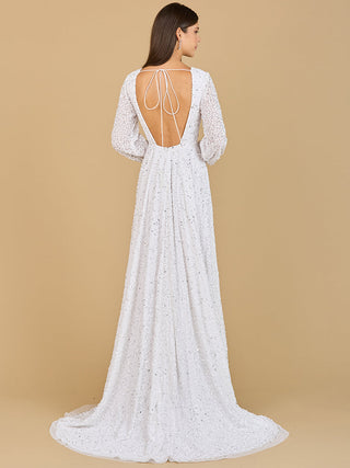 Long Sleeve, Beaded A-Line Bridal Dress - By Baano