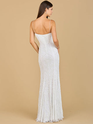 Beaded Spaghetti Strap Mermaid Gown - By Baano