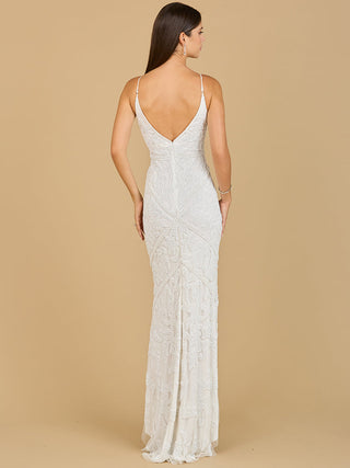 Beaded Spaghetti Strap Fitted Gown - By Baano
