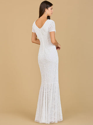 Cap Sleeve Beaded Wedding Gown - By Baano