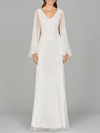 Cape Sleeve Beaded Bridal Gown - By Baano