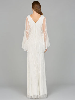Cape Sleeve Beaded Bridal Gown - By Baano