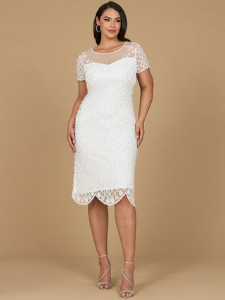 Beaded Midi Dress with Cap Sleeves - By Baano