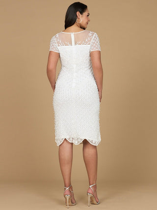 Beaded Midi Dress with Cap Sleeves - By Baano