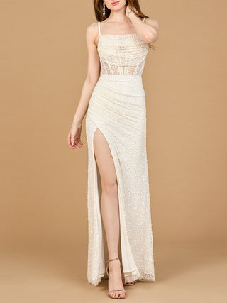Elegant Corset Gown with Slit - By Baano