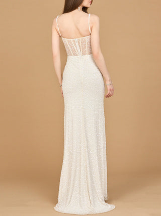 Elegant Corset Gown with Slit - By Baano