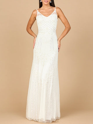Beaded Gown with Cowl Back - By Baano