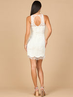 Beaded Bridal Short Dress with Fringe - By Baano