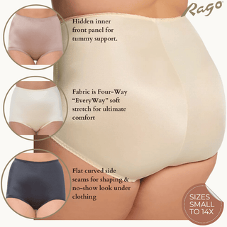Light Shaping Tummy Control Panty with Inner lining | Style 511 Rago Shapewear