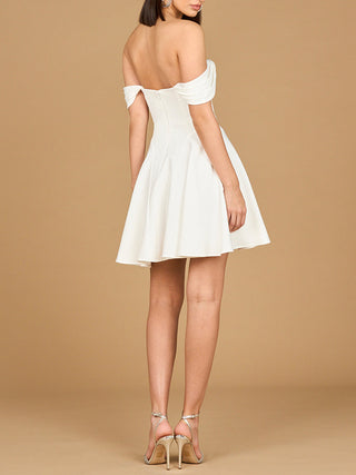 Off Shoulder, A-line Bridal Short Dress - By Baano