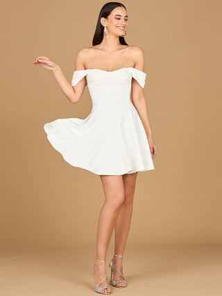 Off Shoulder, A-line Bridal Short Dress - By Baano