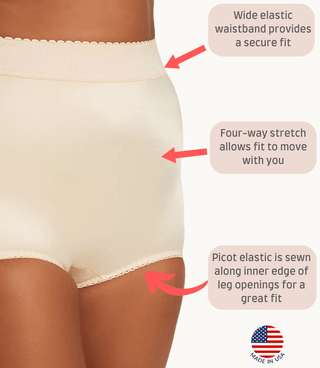 High Waist Tummy Control Panty with Inner Lining, Light Shaping | Style 513 Rago Shapewear