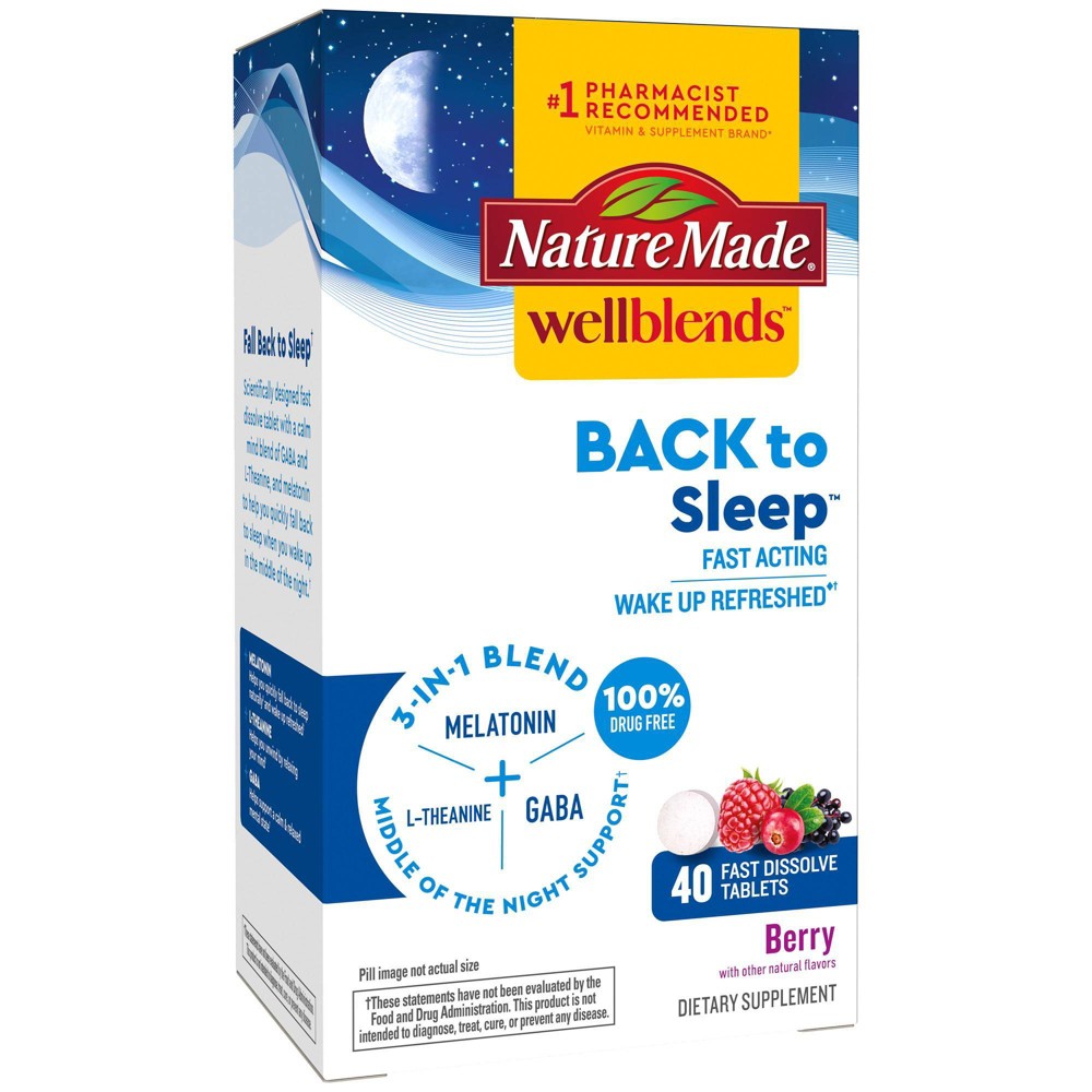Nature Made Wellblends 3-in-1 Blend Back To Sleep Tablets - 40ct