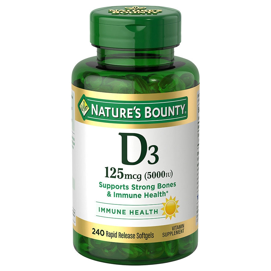 Nature's Bounty Vitamin D3 Immune Support Softgels, 125 Mcg