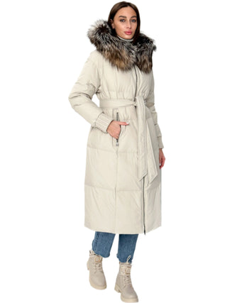 Alice Genuine Silver Fox Down Fill Coat - By Baano