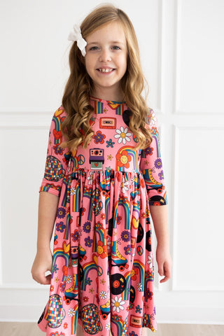 SALE Put Your Records On Twirl Dress - By Baano