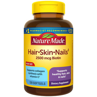 Nature Made Hair Skin Nails 2500 Mcg Biotin Softgels 120