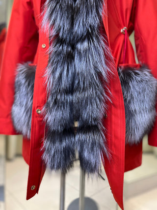 Genuine Silver Fox Fur Rabbit Fur Insulated Parka - By Baano