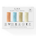ILIKA Lip Balm Organic, 100% Plant-Based, 2X Volume, Low CO2e - COSMOS Certified Organic, PETA Certified Vegan & Cruelty-Free, Biodegradable Tube 4 Pack, Classic Collection - By Baano