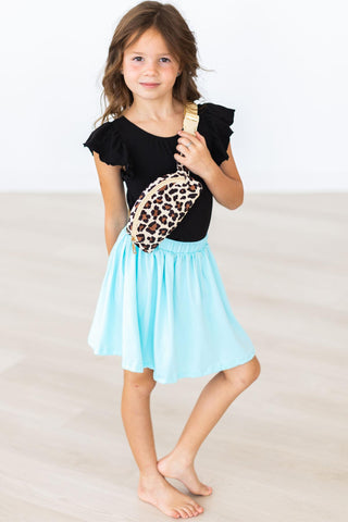 Black S/S Flutter Sleeve Leotard - By Baano