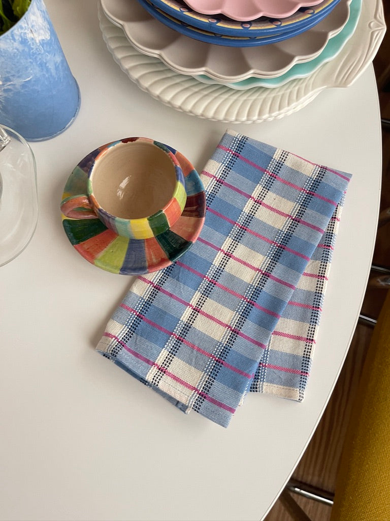 San Andres Gingham Blue & White Napkins