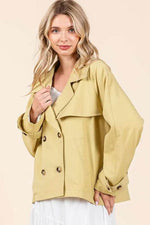 Mittoshop Double Breasted Long Sleeve Trench Coat Jacket - By Baano