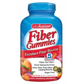 Vitafusion Fiber Well Sugar Free Gummies Peach, Strawberry & Berry Flavors