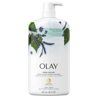 Olay Fresh Outlast Body Wash Birch Water & Lavender - 30 Fl Oz