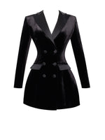 Calista Black Velvet Blazer Mini Dress Miss Circle
