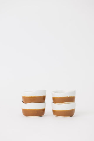 Waylon Pinch Bowl - Brown/White - Set of 4