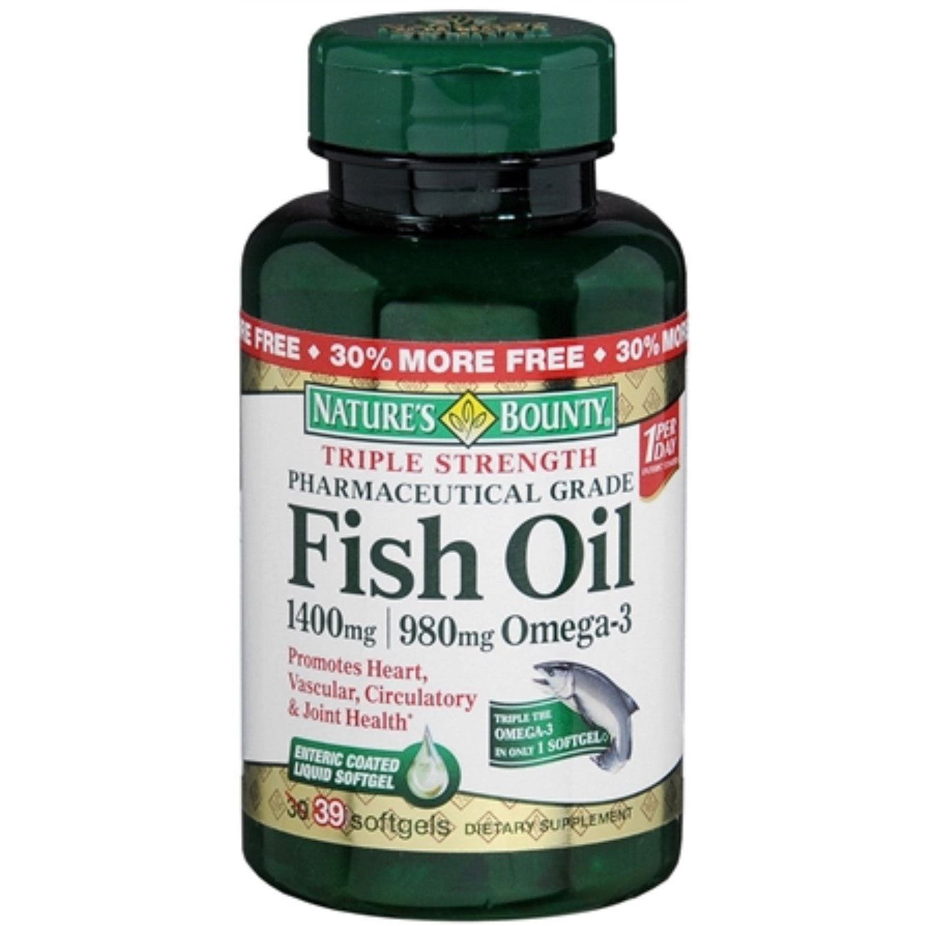 Nature's Bounty Fish Oil, 1400 Mg, Coated Softgels