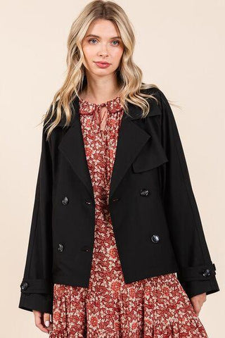 Mittoshop Double Breasted Long Sleeve Trench Coat Jacket - By Baano