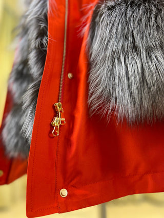 Genuine Silver Fox Fur Rabbit Fur Insulated Parka - By Baano