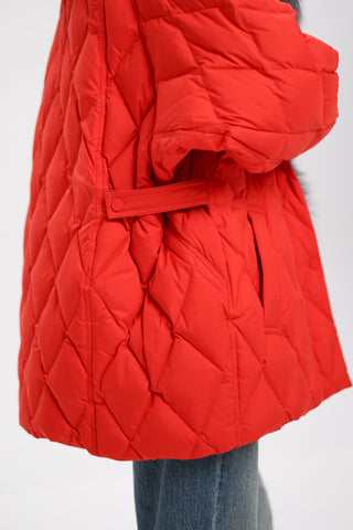Genuine Silver Fox Down Fill Hooded Parka - By Baano