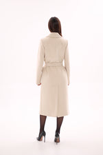 Denise Cashmere Blend Overcoat in Nude