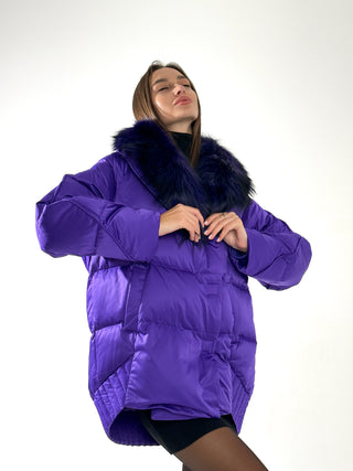 Genuine Silver Fox Premium Down Fill Coat - By Baano