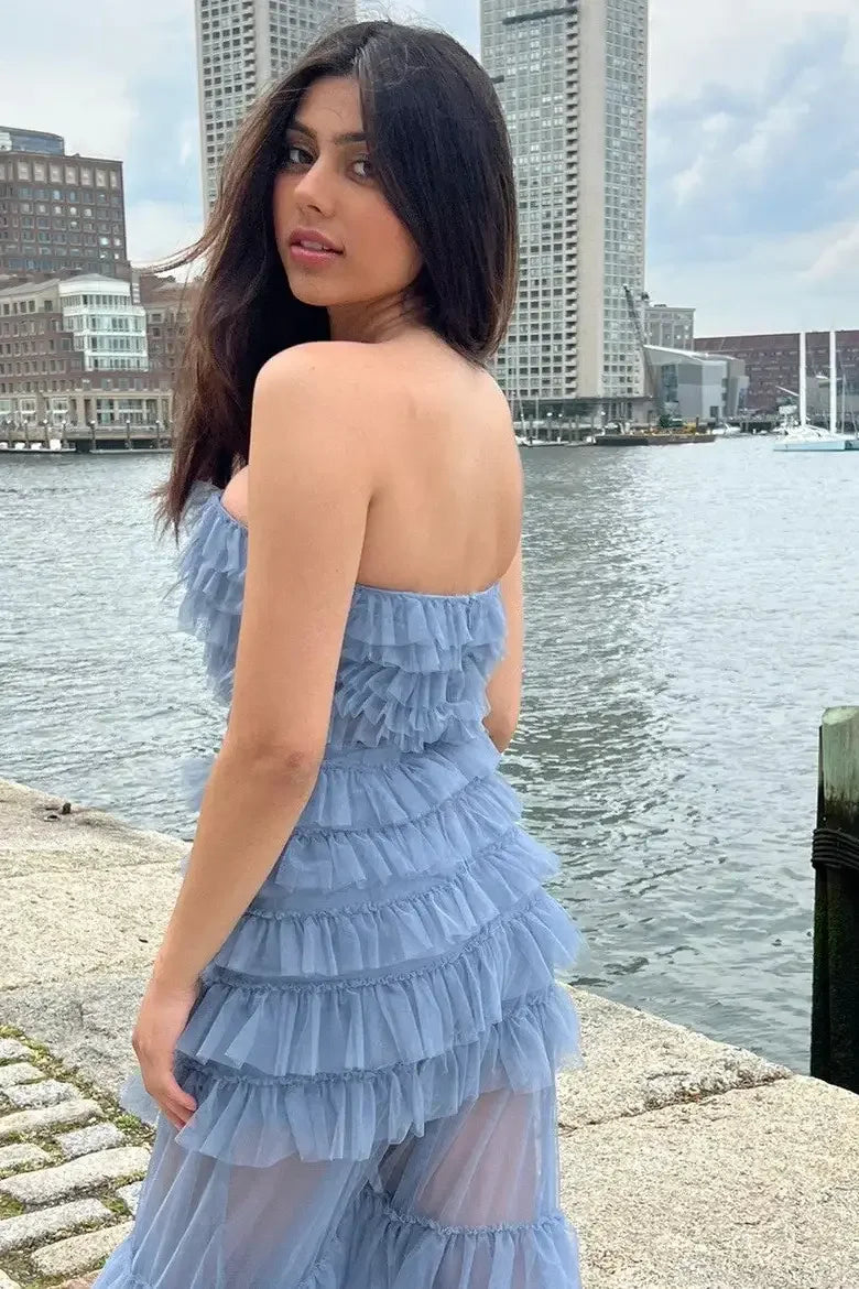 Georgia Maxi Dress - Smoky Blue