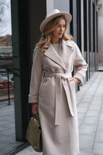 Emily Classic Wool Blend Overcoat in Ivory